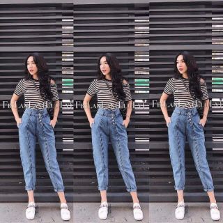Quần beggy bò 4 cúc cạp cao siêu xinh , đủ size S,m,l khách nha. Quần dễ phối đồ với áo phông hay áo sơmi đều xinh lắm ạ