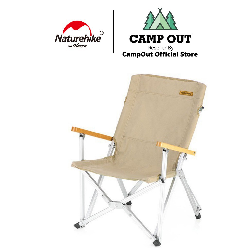 Ghế cắm trại naturehike campoutvn du lịch dã ngoại ghế gấp đen lưng tựa A030