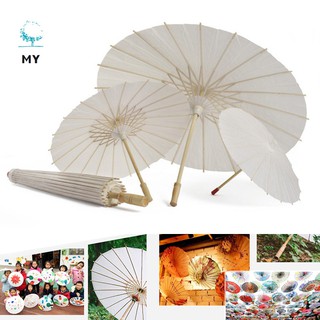 Dù giấy màu trắng phong cách Trung Hoa