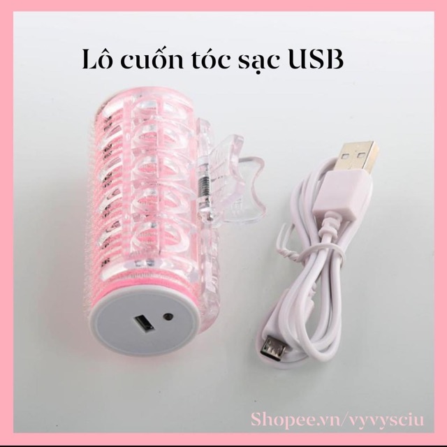 Lô cuốn tóc sạc điện USB uốn mái dài tự dính
