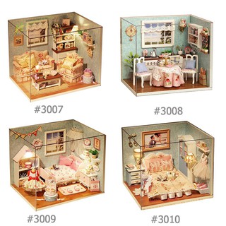 ★Hi★Wooden Baby Doll Houses Miniature Dollhouse Furniture Kit