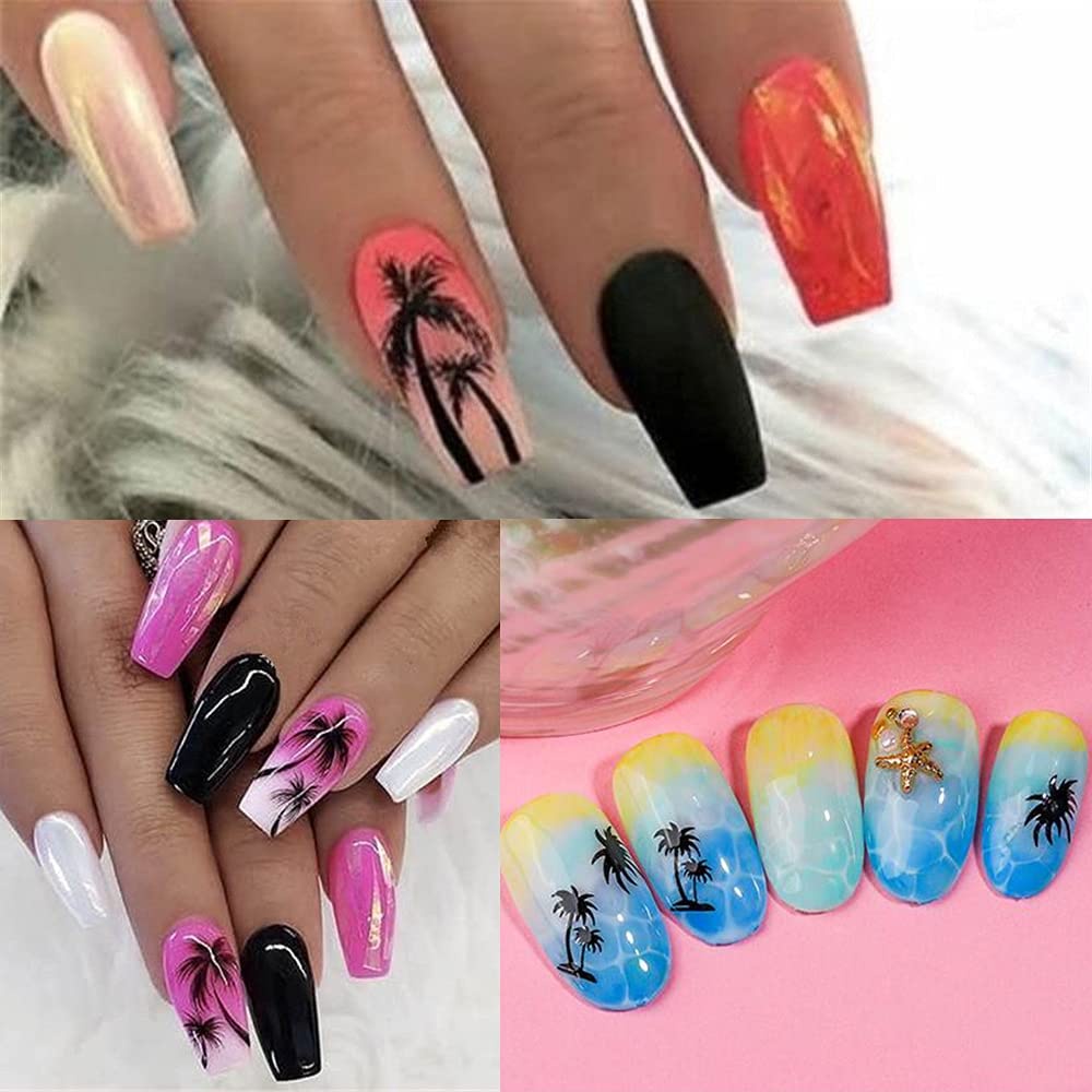 [Hàng mới về] Miếng dán trang trí móng tay hình cây dừa nhiệt đới