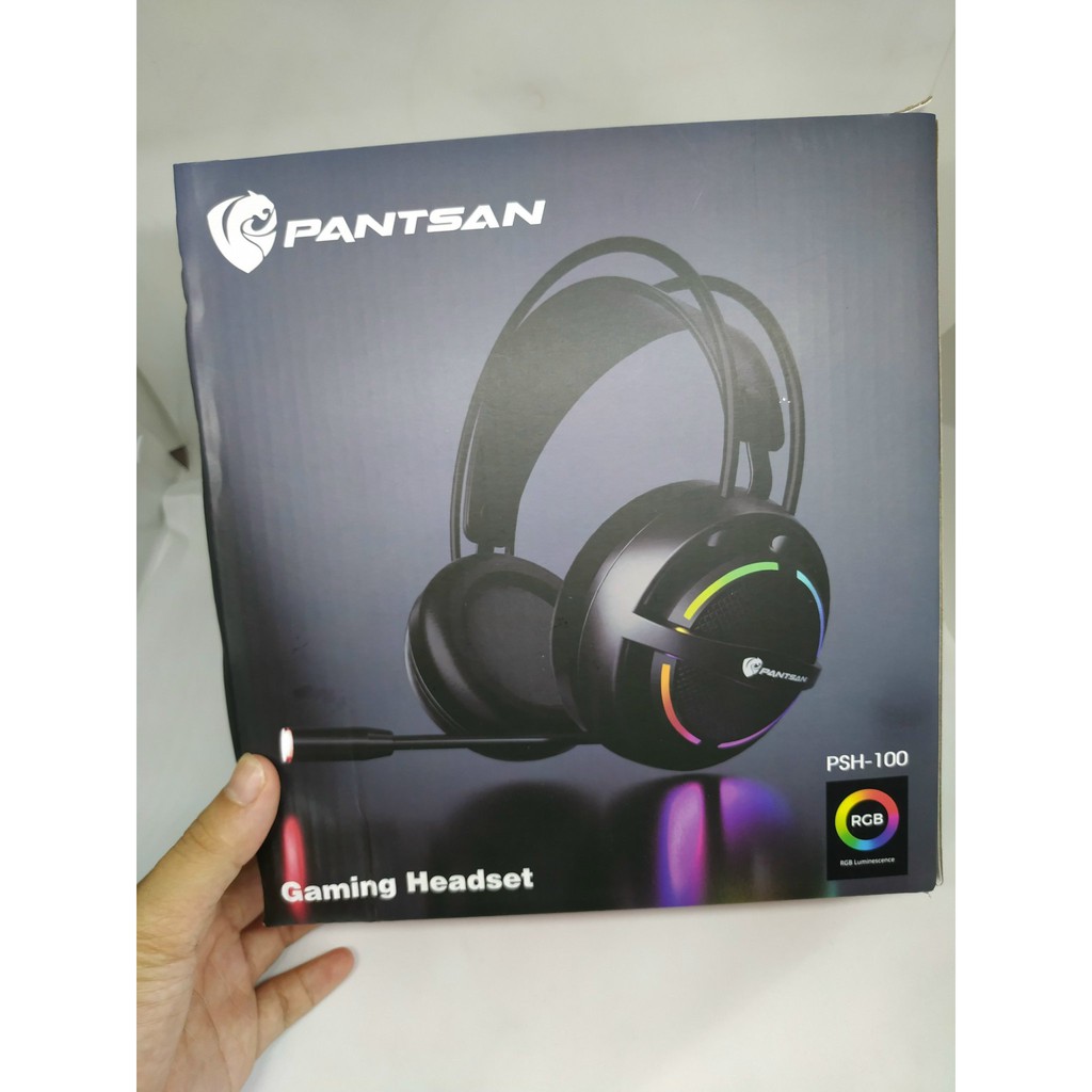 Tai nghe chuyên game PSH 100 led RGB giá rẻ jack cắm 3.5 truyền thống, hàng full box bảo hành 12 tháng