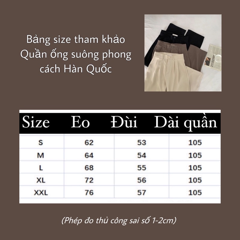 Quần vải nữ ống suông basic phong cách Hàn Quốc dễ phối đồ Aimee closet