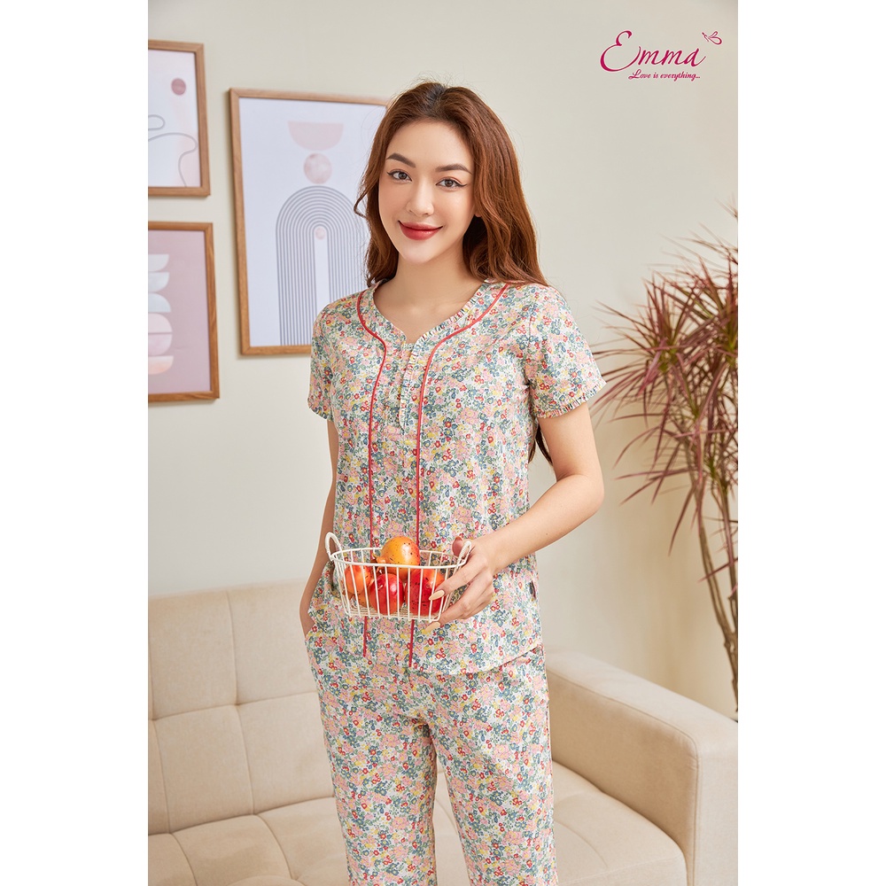 Đồ Bộ Mặc Nhà Emma Kate Thô, Áo Ngắn Tay EHLK.22.42.08