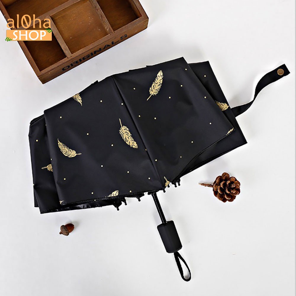 Ô dù gấp gọn hình lông vũ chống tia UV, chống mưa, chống nắng - al0ha Shop