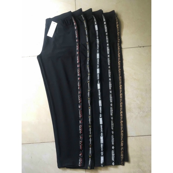 Quần legging phối dây sườn màu đen
