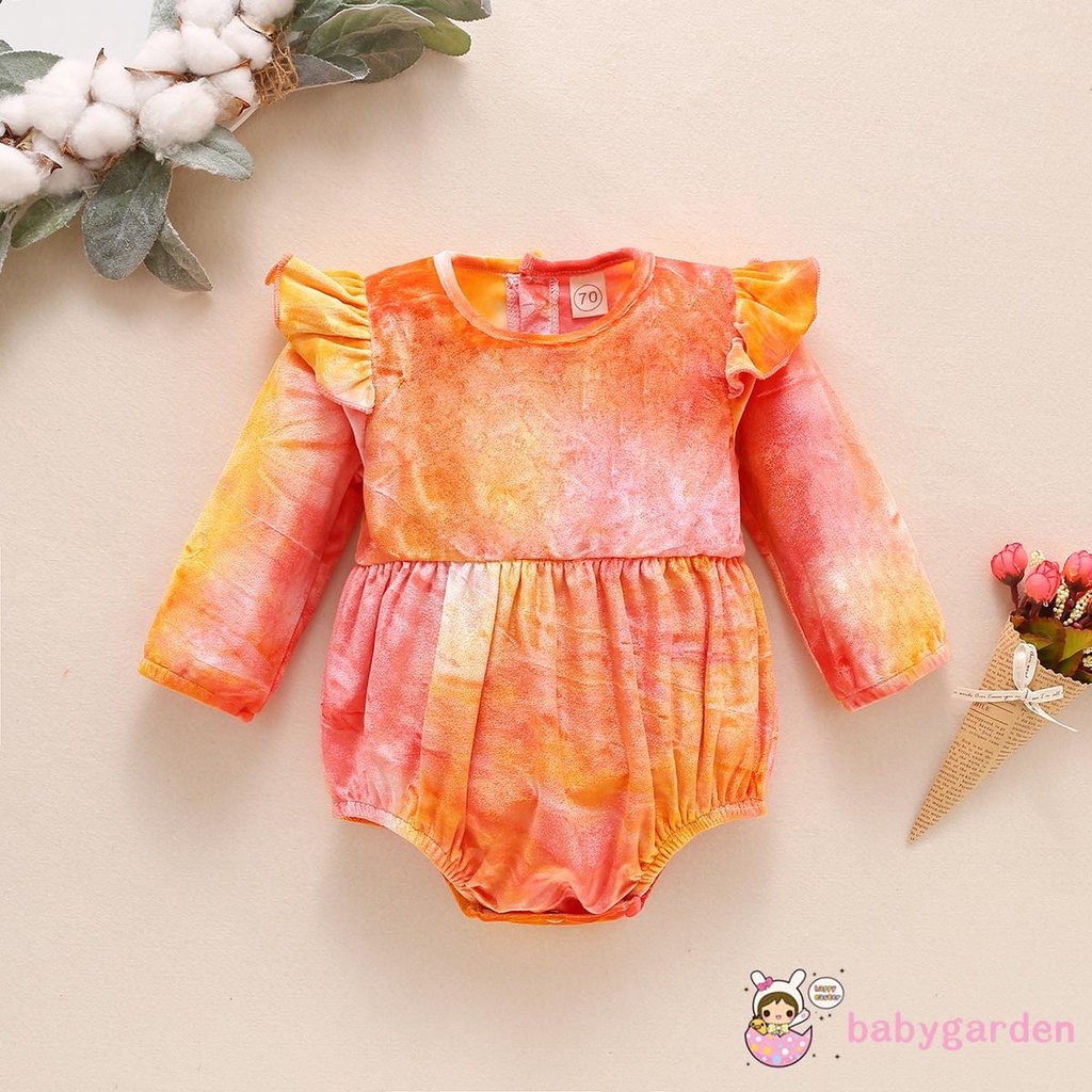 Áo Liền Quần Dài Tay Cổ Tròn Đáng Yêu Cho Bé Gái