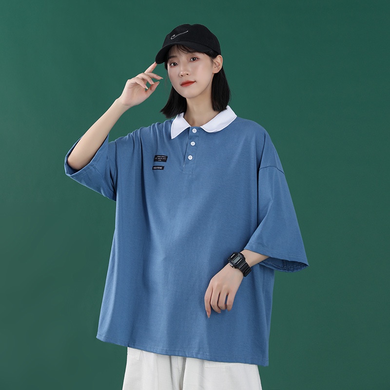 Áo Thun Polo Nam Nữ Có Cổ Đẹp In Chữ Hình Form Rộng Unisex Mềm Mát TTQ0058