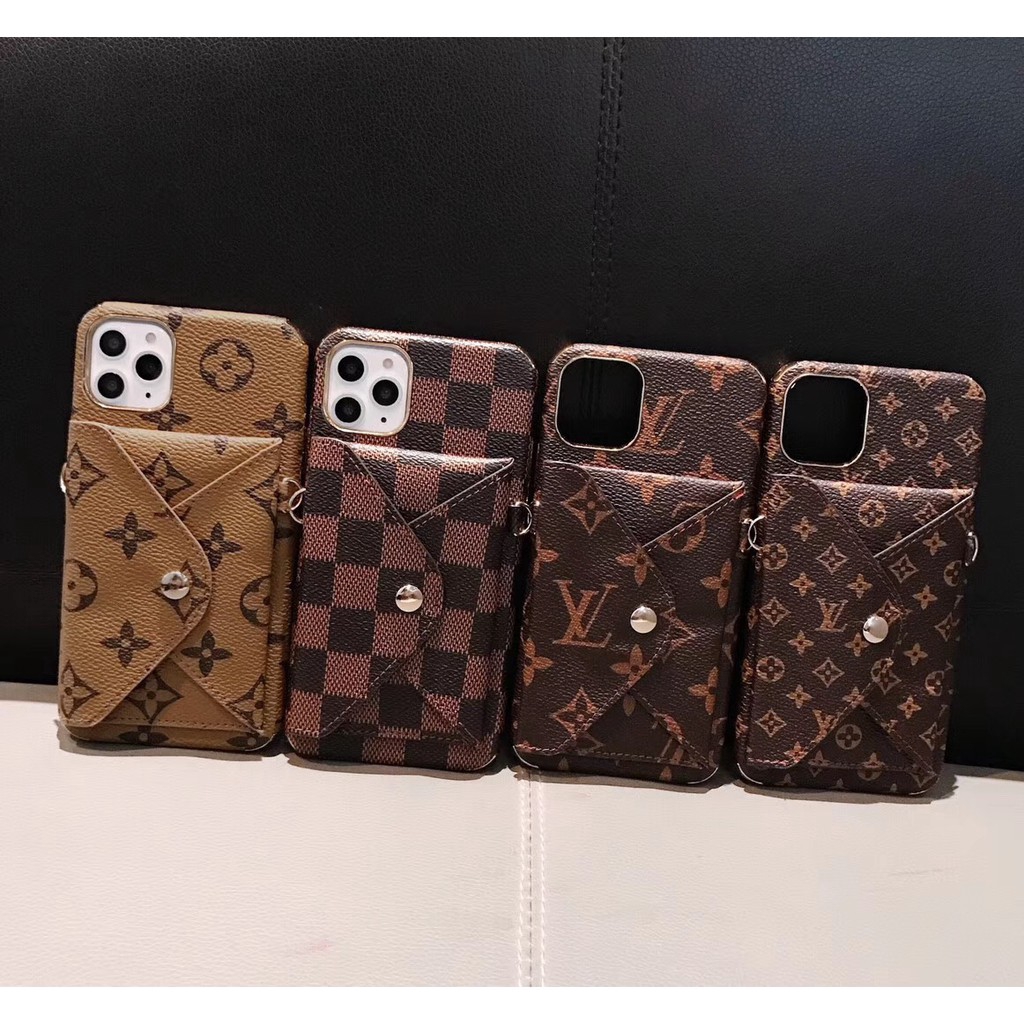 Ốp lưng điện thoại dạng ví chất liệu da có dây cho iPhone 11 11pro max X XS XR XSmax 6s 7 8plus