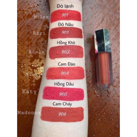 Son kem lì handmade vỏ chu dạng nhung cực đẹp.