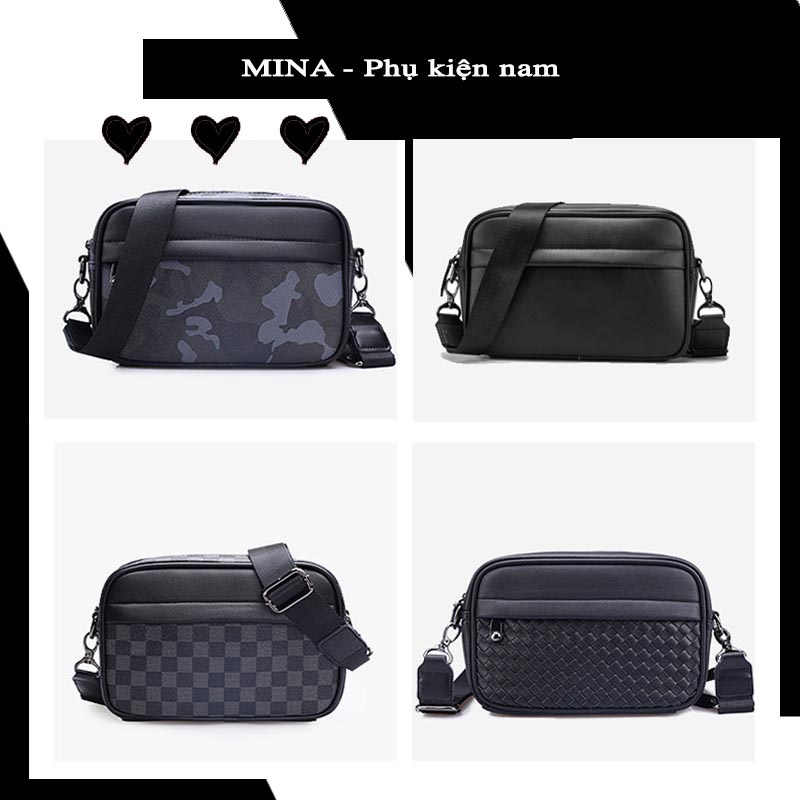Túi hộp chữ nhật đeo chéo nam tiện lợi thời trang đựng vừa điện thoại da mềm xịn thời trang Mina