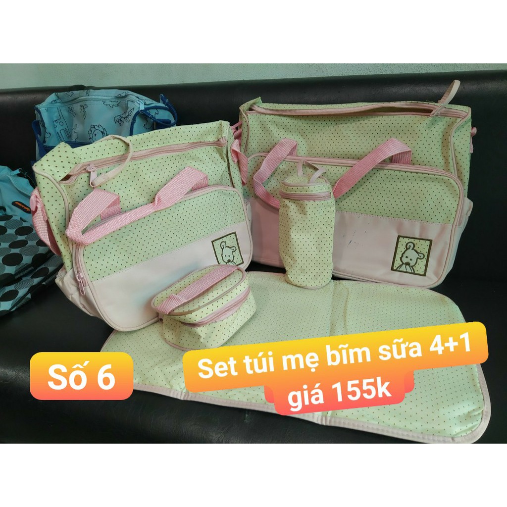set túi mẹ bĩm sữa 4 món+1