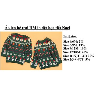 sỉ ri 10 - Áo len bé trai HM in dệt họa tiết Noel - msp : 18250