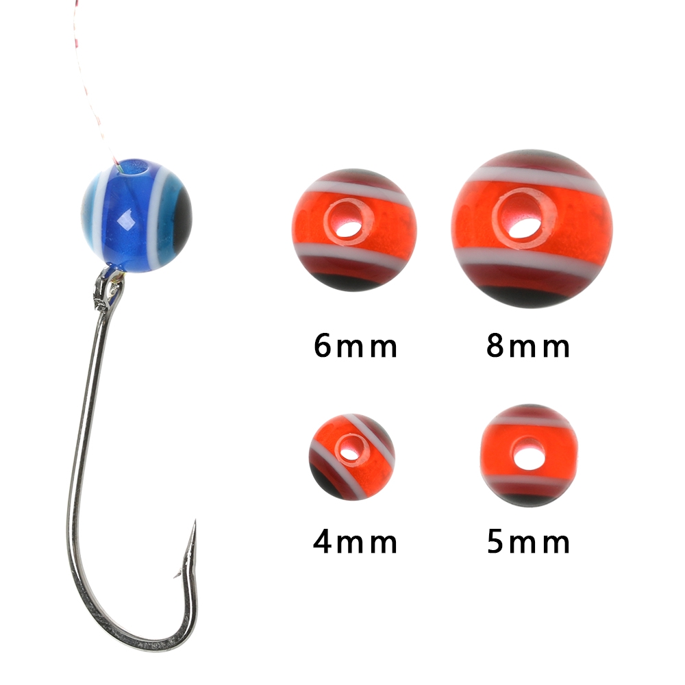 Set 25 Hạt Cườm Xỏ Lỗ 4mm 5mm 6mm 8mm Cho Câu Cá