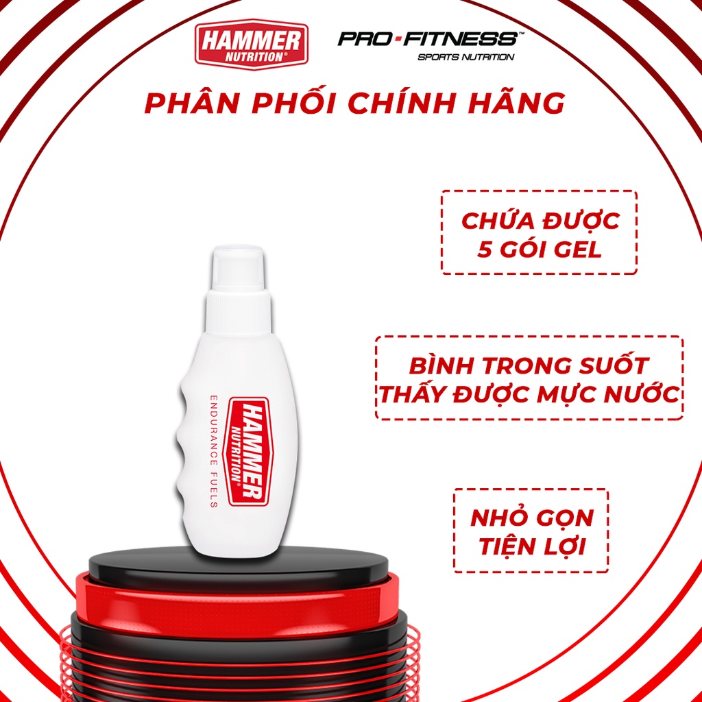 Bình nhựa gel cao cấp Hammer Nutrition - Bình đựng gel chứa được 7 gói dành cho các vận động viên
