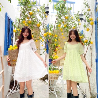 Đầm babydoll thêu nổi