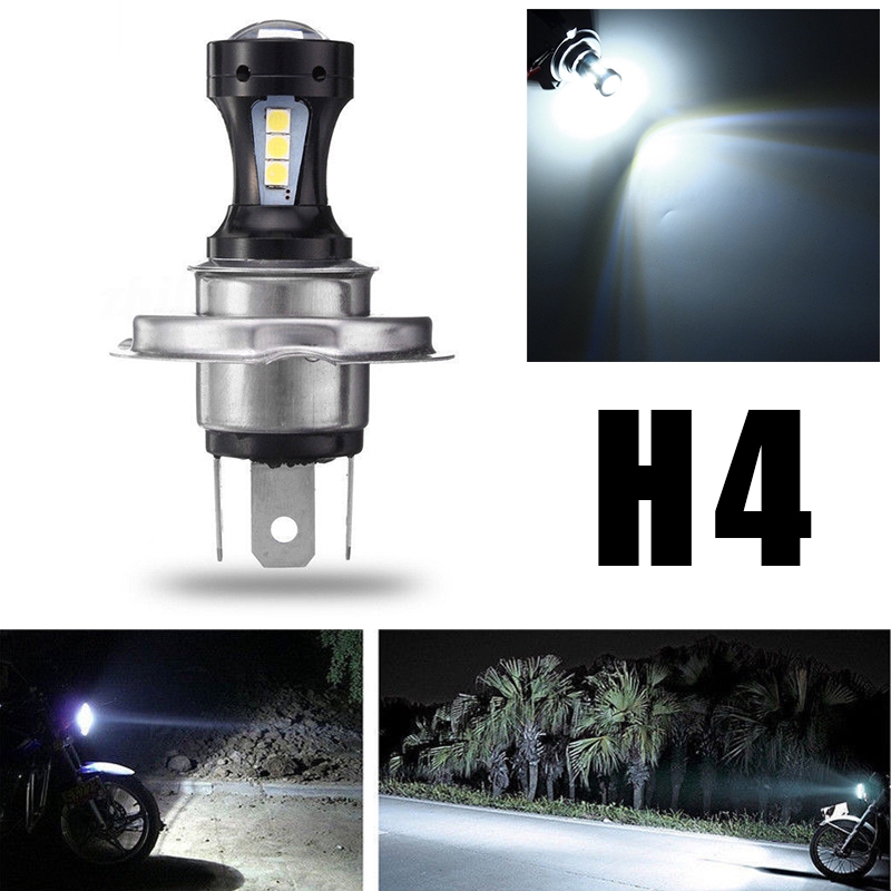 Đèn pha xe máy H4 18SMD 3030 12V ánh sáng trắng 5000LM