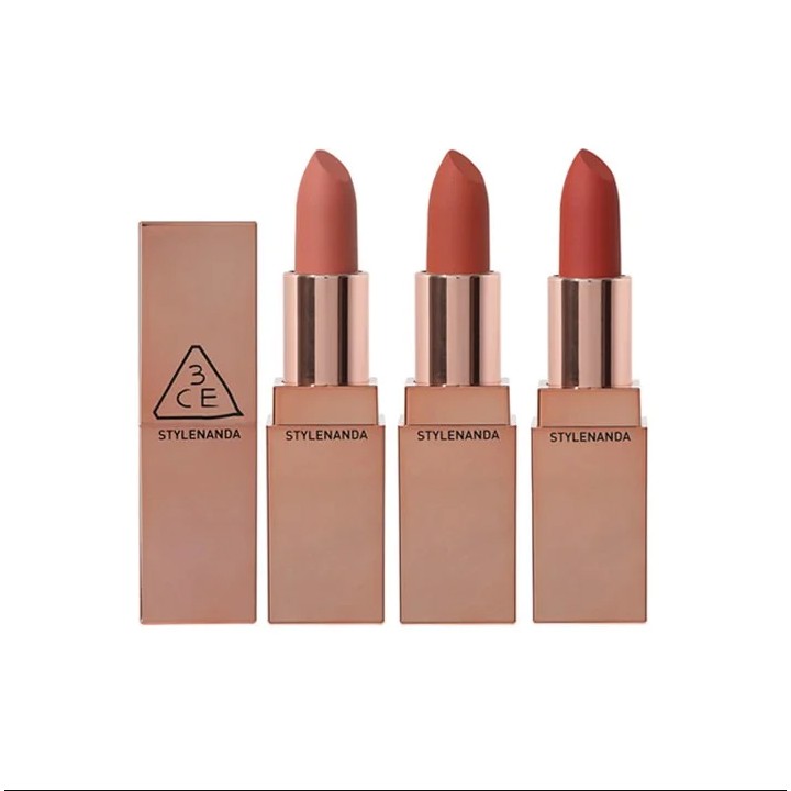[HÀNG NHẬP KHẨU CHÍNH HÃNG 100%]Son 3CE Matte Lip Color mẫu vỏ vàng 2018 #226 #227 #228 | BigBuy360 - bigbuy360.vn