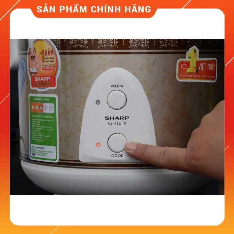 [FreeShip] Nồi cơm điện Sharp KS-11ETV "RB" 1.0 lít (Hàng chính hãng - Bảo hành 12 tháng)