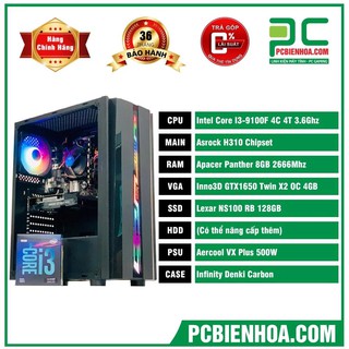 Bộ máy chơi game I3 9100F H310 8G 128G 500W 1650 4G
