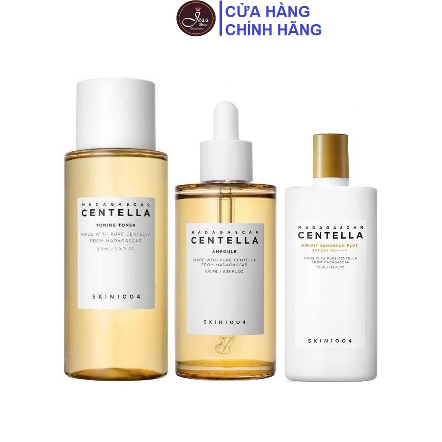 Bộ 3 Sản Phẩm Giảm Mụn Hồi Phục Da Skin1004 Madagascar Centella (Toner + Serum + Kem chống nắng)