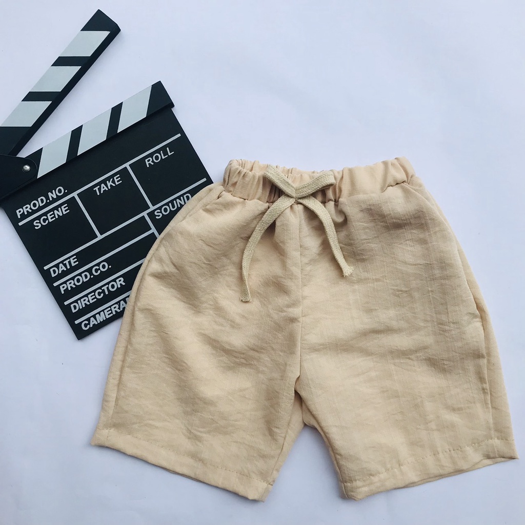 Quần Ngố Có Gắn Dây Cho Bé Trai Bé Gái Chất Đũi Tôn Dáng Phong Cách Size 10-35kg