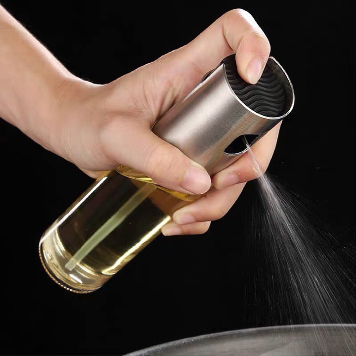 Bình xịt dầu ăn phun sương cho nồi chiên không dầu, đồ nướng, chai thủy tinh cao cấp 100ml