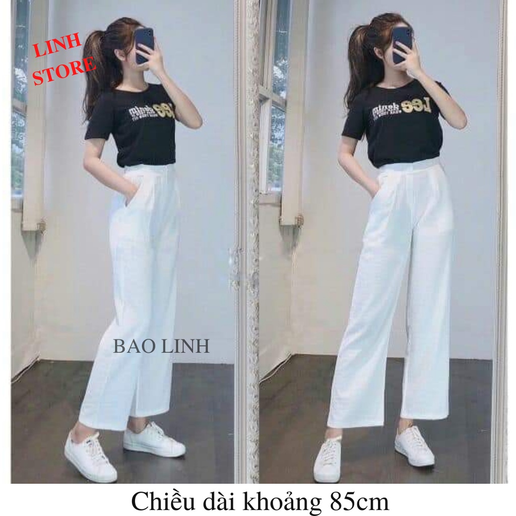 Quần Ống Rộng Bigsize LINH STORE Lưng Cao Dáng Suông Dài Công Sở Mặc Đi Làm Đi Học