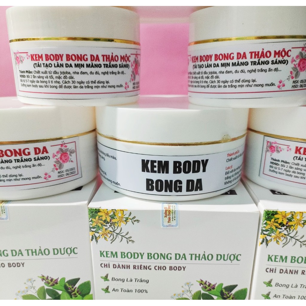 Kem body bong da tai tạo da 7-10 ngay bong mạnh siêu trắng sáng hộp 200gr handmade