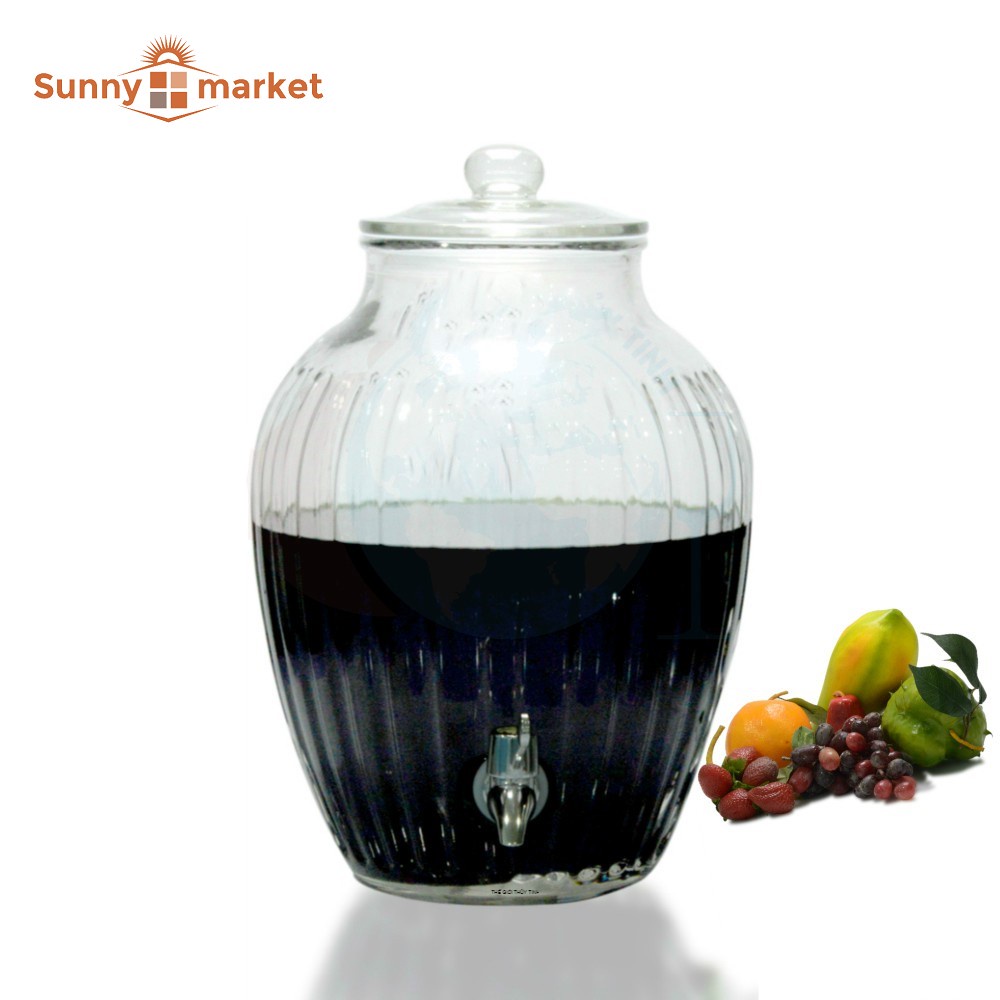 Bình ngâm rươu sâm thủy tinh 217 dung tích 17 lít có van