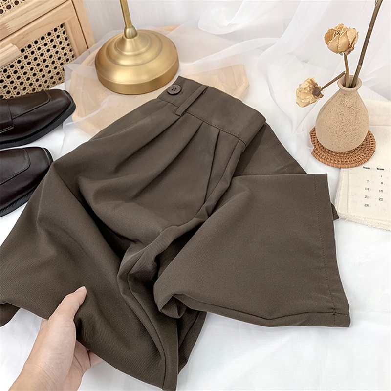 Quần Dài Ống Đứng Lưng Cao Thời Trang Công Sở Cho Nữ