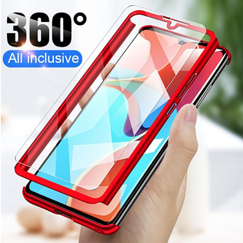 Ốp Điện Thoại Kính Cường Lực Màu Đỏ Bảo Vệ 360 Độ Cho Oppo A59 A77 A57 A53 A71 A79 A83 + A37 A31