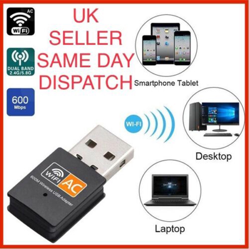 Bộ chuyển đổi USB kết nối Wifi băng tần kép 2.4-5ghz 600 Mbps 802.11 AC cho Laptop PC