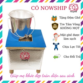 [HCM]Ghế Xông Cửa Mình Bằng Tre Bọc Cách Nhiệt - Tặng Đệm Ghế