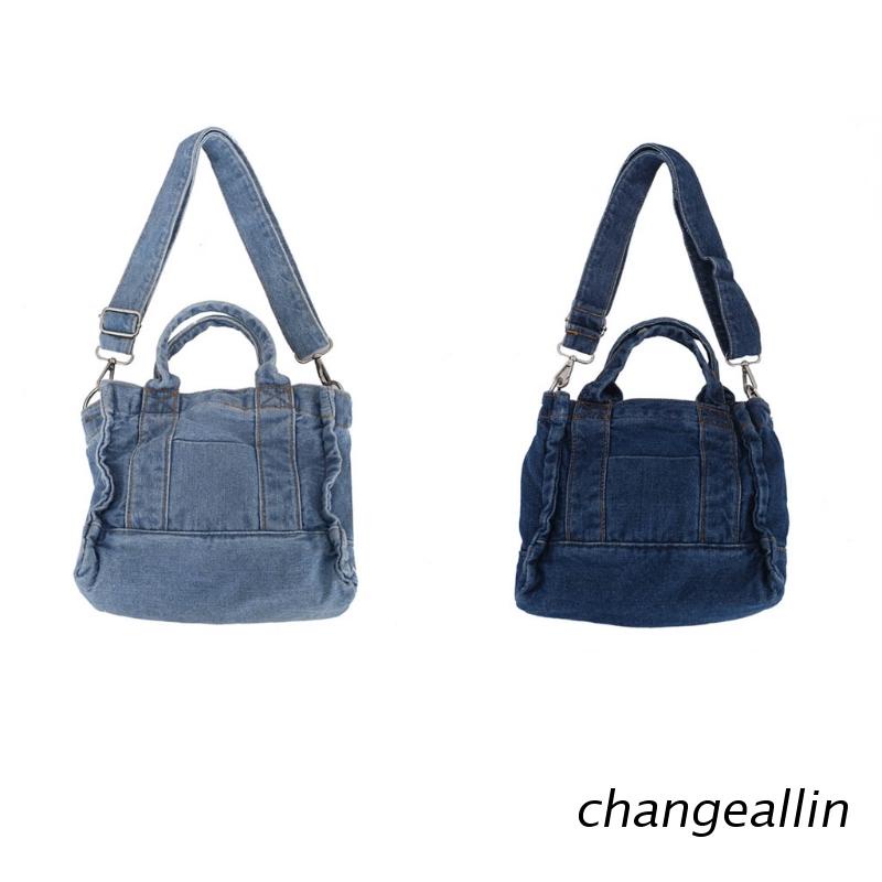 Túi xách vải jean đeo chéo dây đeo điều chỉnh được cho nữ