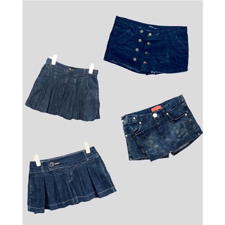 Quần short jean giả váy