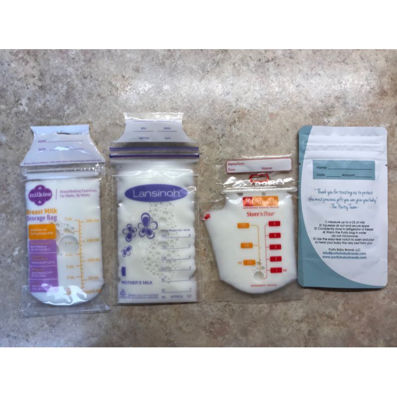Combo dùng thử 10 túi trữ sữa nhập Mỹ từ Lansinoh, Avent, Ameda, Up&amp;Up, Parent's Choice dung tích 150ml, 180ml, 250ml