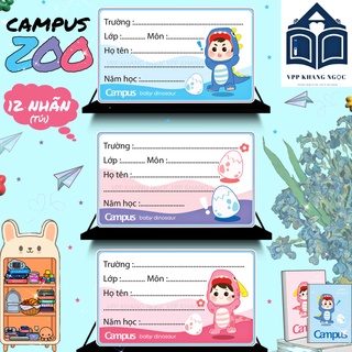 Nhãn Dán Vở Campus Zoo (12 Nhãn/Túi)