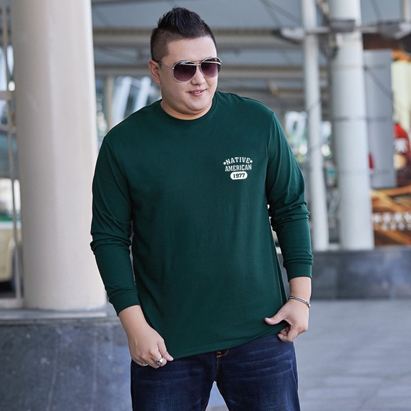 Áo thun nam dài tay big size vải cotton dành cho người mập người béo