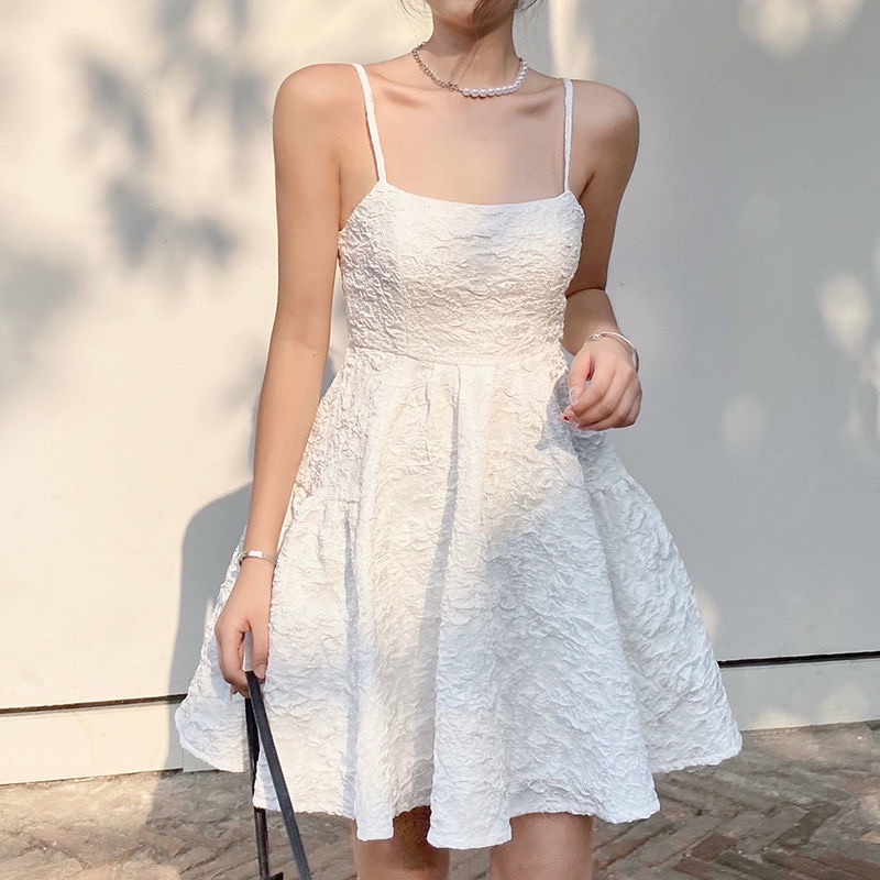 Đầm Hai Dây Hở Lưng Dáng Xoè Cao Cấp, Váy Hai Dây BaBydoll Đi Chơi Đi Biển Dễ Mặc Cực Hot