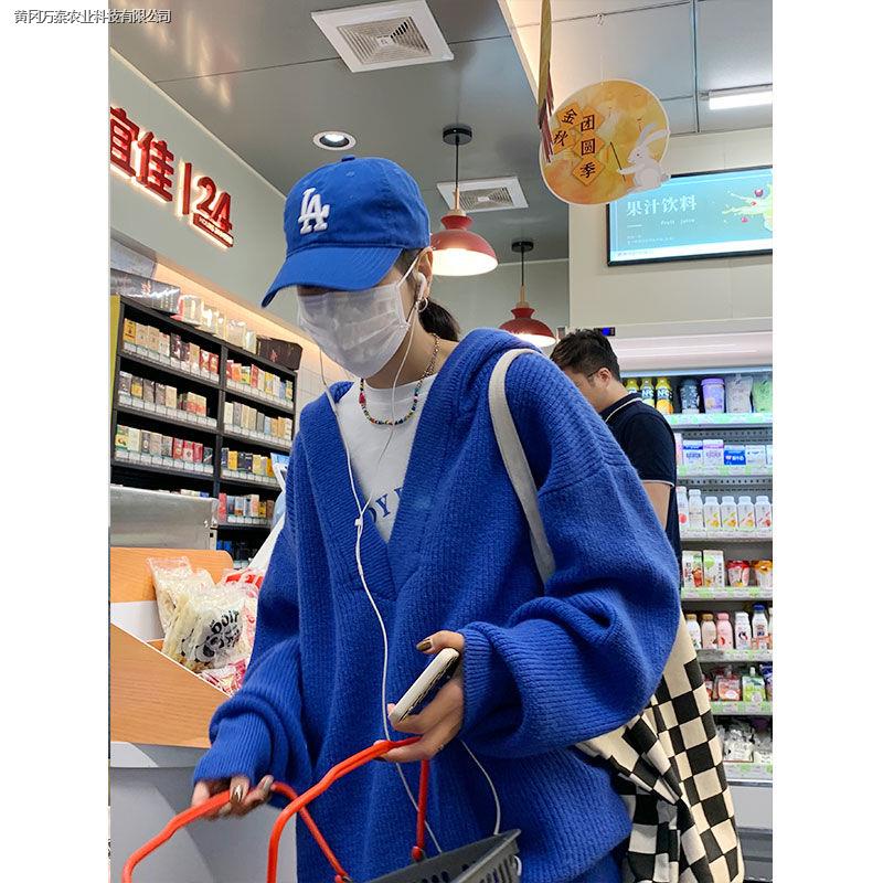 Áo hoodie dệt kim dáng rộng phong cách Harajuku thời trang mùa thu 2021