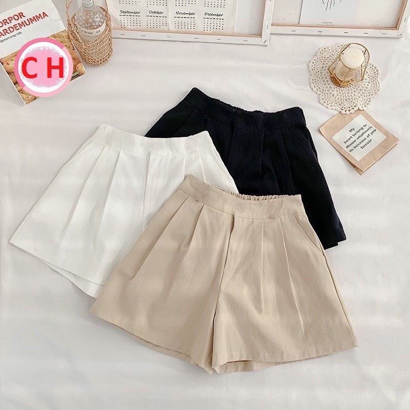 Quần Short kaki nữ, Quần đùi nữ dáng rộng chun eo | BigBuy360 - bigbuy360.vn