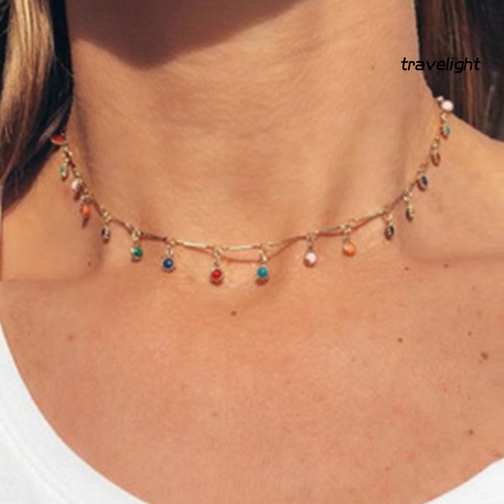 Vòng Cổ Choker Màu Cầu Vồng Thời Trang Dành Cho Nữ