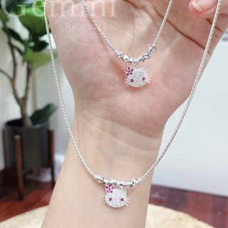 Dây chuyền Bạc cho bé - Lắc tay Bạc cho bé - Hình kitty