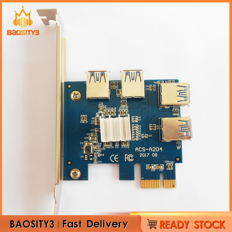 [baosity3]PCI-E 1 to 4 PCI Express Slot 1x to 16x USB 3.0 Extender Board Expansion