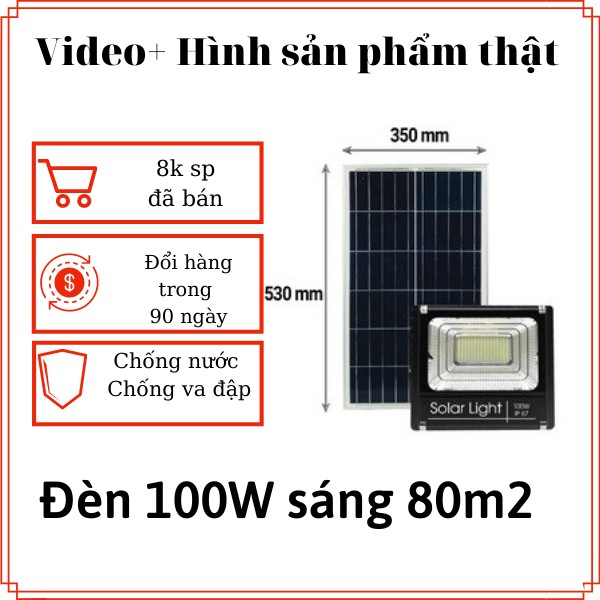 [CHÍNH HÃNG] Đèn pha năng lượng mặt trời VITI SMART 100W