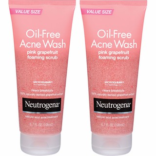 Sữa rửa mặt ngừa mụn Neutrogena Oil Free Acne Wash Pink Grapefruit foaming scrub