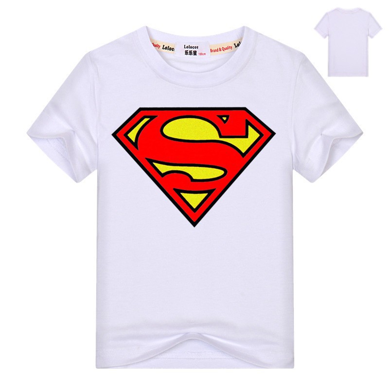 Qboys Áo Thun Tay Ngắn In Logo Superman 3d Dành Cho Bé