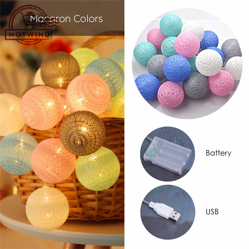 Dây đèn LED trang trí 20 quả bóng cầu mây 3m lung linh dành cho tiệc tùng | BigBuy360 - bigbuy360.vn